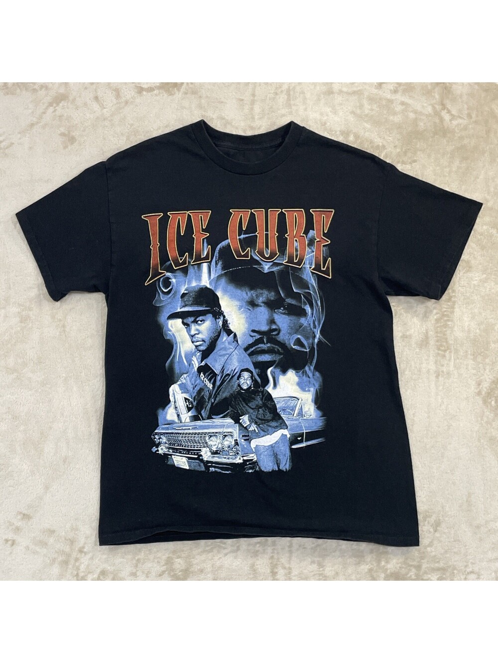 Ice Cube T Shirt Black Graphic Rap Tee Hip Hop Crewneck 90s Mens Medium